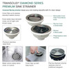 Diamond Sink Kit with 60/40 Double Bowls, Micro Dual Mount Installation, 5 Pre-Drilled Holes, Magnetic Accessories Kit, and Drain Kit