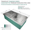 Diamond Sink Kit with Super Single Bowl, Undermount Installation, Magnetic Accessories Kit, and Drain Kit