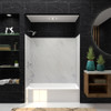 32-in x 60-in x 60-in Solid Surface Glue-up Bathtub Wall Surround in White Carrara