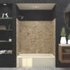 32-in x 60-in x 60-in Solid Surface Glue-Up Bathtub Wall Surround in Sand Mountain