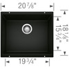 Blanco 442933 Precis 21" Single Bowl in Coal Black