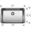 28" Undermount Stainless Steel Sink in Concrete Gray