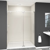 Semi-frameless pivot shower door in polished chrome frame finish with smooth glass texture 56-in to 60-in W x 76-in H