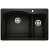 Blanco KA-442907 Diamond 1-1/2 Bowl Dual Mount Sink Kit in Coal Black