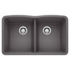 Blanco KA-441470 Diamond Equal Double Bowl Sink Kit in Cinder