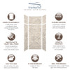 Transolid SWKX36367224-49V SaraMar 36-in x 36-in x 96-in Glue to Wall 6-Piece Shower Wall Trimmable Kit with Extension, Sand Creme Velvet
