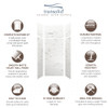 Transolid SWKX36367224-47V SaraMar 36-in x 36-in x 96-in Glue to Wall 6-Piece Shower Wall Trimmable Kit with Extension, White Venito Velvet