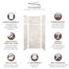 Transolid SWKX36367224-48V SaraMar 36-in x 36-in x 96-in Glue to Wall 6-Piece Shower Wall Trimmable Kit with Extension, Biscotti Marble Velvet