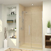 Transolid EHTB53297610C-T-BS Elizabeth 53-in W x 76-in H Hinged Shower Door in Brushed Stainless with Clear Glass