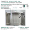Transolid KWSST272210-4 27-in X 22-in X 10-in 18-Gauge Drop-in Stainless Steel Kitchen Workstation Sink with 4 Faucet Holes