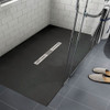 Transolid FZS4836C-09 Trimslate 48-in x 36-in Zero Threshold Shower Base with Center Drain, Black