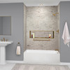 Transolid UATLN603020-R-CB Unity 60-in x 30-in x 20-in Alcove Acrylic Bathtub Kit With Right Hand Drain, White/Champagne Bronze
