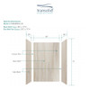 EWK483672-43 Expressions 36" X 48" X 72" 3-Piece Shower Wall Trimmable Kit, In Sorento
