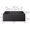 33" Farmhouse/Apron Front Kitchen Sink with Low Divide in Anthracite