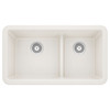 33" Farmhouse/Apron Front Kitchen Sink with Low Divide in White