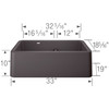 33" Farmhouse/Apron Front Kitchen Sink with Low Divide in Cinder 33" Farmhouse/Apron Front Kitchen Sink with Low Divide in Cinder
