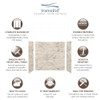 Transolid SWK603660-49V SaraMar 60-in x 36-in x 60-in Glue to Wall 3-Piece Shower Wall Trimmable Kit, Sand Creme Velvet