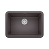 Blanco 27-in x 19-in Granite Single Bowl Apron Front Farmhouse Kitchen Sink in Cinder