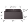 Blanco 27-in x 19-in Granite Single Bowl Apron Front Farmhouse Kitchen Sink in Cinder