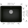 Blanco 442928 Precis 24" Single Bowl in Coal Black