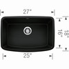 Blanco 442941 Valea 27" Single Bowl in Coal Black