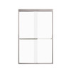 FBPT487608F-T-BN Frederick 45.75-47 in. W x 76 in. H Semi-Frameless Bypass Shower Door in Brushed Stainless with Frosted Glass