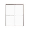 FBPT607608F-R-BN Frederick 57.75-59 in. W x 76 in. H Semi-Frameless Bypass Shower Door in Brushed Stainless with Frosted Glass