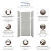 Transolid SWKX36367224-27V SaraMar 36-in x 36-in x 96-in Glue to Wall 6-Piece Shower Wall Trimmable Kit with Extension, Grey Beach Velvet