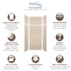 Transolid SWKX36367224-28V SaraMar 36-in x 36-in x 96-in Glue to Wall 6-Piece Shower Wall Trimmable Kit with Extension, Cashew Velvet