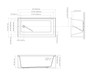 Transolid UATTR603020-R Ursula 60-in x 30-in x 20-in Alcove Acrylic Bathtub With Right Hand Drain, White (Glossy) 