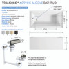 UATLN603022-L-BN Unity AFR 60-in x 30-in x 22-in Alcove Acrylic Bathtub Kit With Left Hand Drain, White/Brushed Nickel