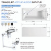 Transolid UATLN603022-R-PC Unity AFR 60-in x 30-in x 22-in Alcove Acrylic Bathtub Kit With Right Hand Drain, White/Polished Chrome