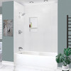 Transolid UATLN603215-L-PC Unity 60-in x 32-in x 15-in Alcove Acrylic Bathtub Kit With Left Hand Drain, White/Polished Chrome
