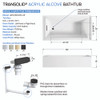 Transolid UATLN603215-L-MB Unity 60-in x 32-in x 15-in Alcove Acrylic Bathtub Kit With Left Hand Drain, White/Matte Black