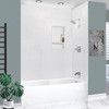 Transolid UATLN603215-R-PC Unity 60-in x 32-in x 15-in Alcove Acrylic Bathtub Kit With Right Hand Drain, White/Polished Chrome
