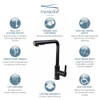 Transolid T3630-MB Sloane Pull-Down Kitchen Faucet, Matte Black