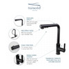T3630-MB Sloane Pull-Down Kitchen Faucet, Matte Black