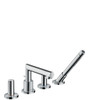 4-Hole Roman Tub Set Trim with Zero Handles and Handshower in Chrome 4-Hole Roman Tub Set Trim with Zero Handles and Handshower in Chrome
