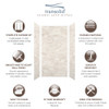 Transolid SWK483696-48V SaraMar 48-in x 36-in x 96-in Glue to Wall 3-Piece Shower Wall Trimmable Kit, Biscotti Marble Velvet