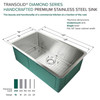 Diamond Sink Kit with Single Bowl, Undermount Installation, Magnetic Accessories Kit, and Drain Kit