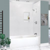Transolid UATLN603220-R-PC Unity 60-in x 32-in x 20-in Alcove Acrylic Bathtub Kit With Right Hand Drain, White/Polished Chrome