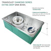 Diamond Sink Kit with Super Single Bowl,  Undermount Installation, Magnetic Accessories Kit, and Drain Kit