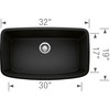 Blanco 442942 Valea Super Single Bowl in Coal Black
