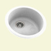 18.5-in D x 18.5-in W x 8-in H Solid Surface Drop-in Bar Sink with 0-Hole in White