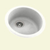 18.5-in D x 18.5-in W x 8-in H Solid Surface Drop-in Bar Sink with 0-Hole in Tahiti White