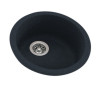 18.5-in D x 18.5-in W x 8-in H Solid Surface Drop-in Bar Sink with 0-Hole in Black Galaxy