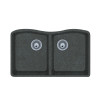 32-in D x 21-in W x 9.0625-in H Granite Undermount Double Bowl Kitchen Sink with 1-Hole in Nero