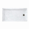 30.1875-in D x 60.375-in W x 4.1875-in H Solid Surface Shower Base with Right-Hand Drain in Ice