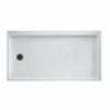 32-in D x 60-in W x 4.3125-in H Solid Surface Shower Base with Left-Hand Drain in Ice