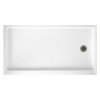 32-in D x 60-in W x 4.3125-in H Solid Surface Shower Base with Right-Hand Drain in White